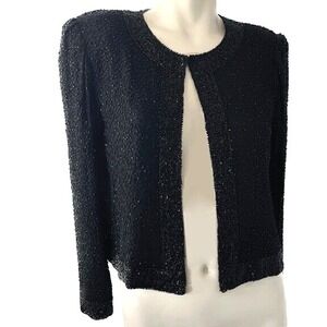 Stenay Jacket Womens S Beaded Silk Eveningwear Hot Nights‎ Artsy Cruise Vtg 80s